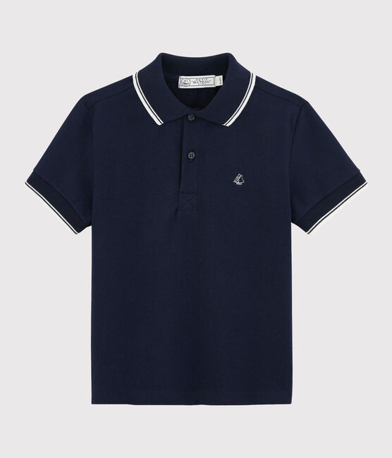 Polo enfant garcon bleu SMOKING