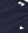 Robe enfant en coton manches courtes unie bleu marine