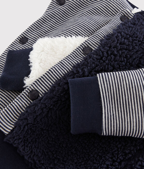 Cardigan réversible bébé garçon bleu SMOKING/blanc MARSHMALLOW
