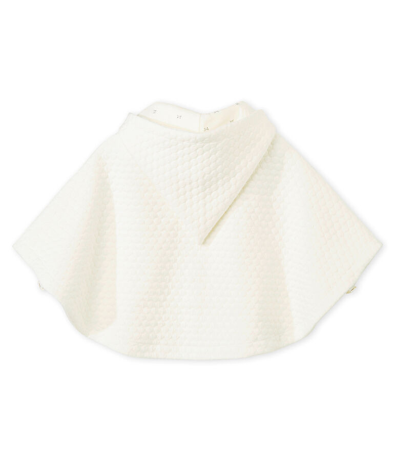 Cape r&eacute;versible en tubique b&eacute;b&eacute; mixte blanc