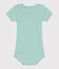 Body manches courtes en coton imprimé bébé vert ALOEVERA/blanc MARSHMALLOW