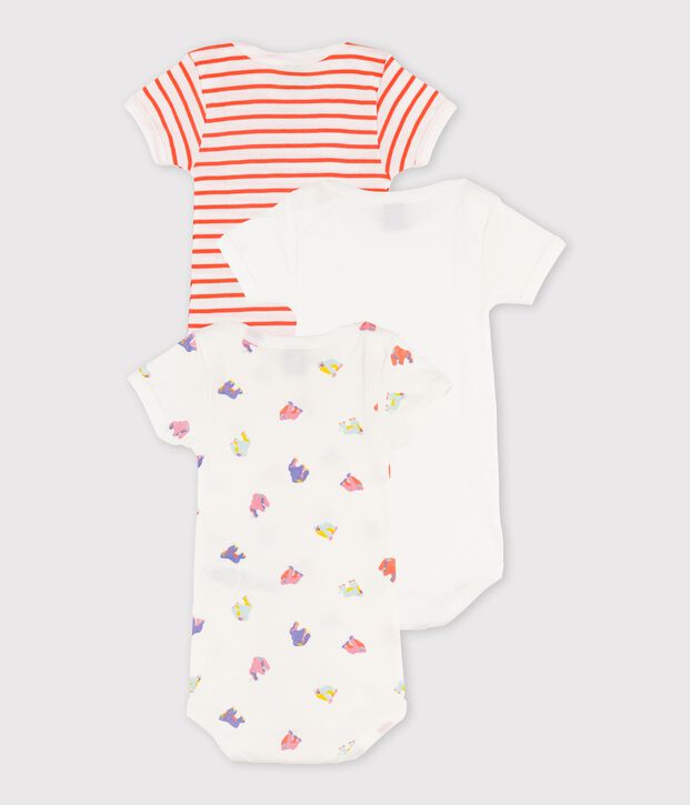 Lot de 3 bodies manches courtes b&eacute;b&eacute; gar&ccedil;on multicouleur