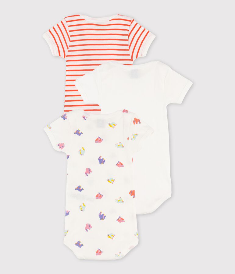 Lot de 3 bodies manches courtes b&eacute;b&eacute; gar&ccedil;on multicouleur