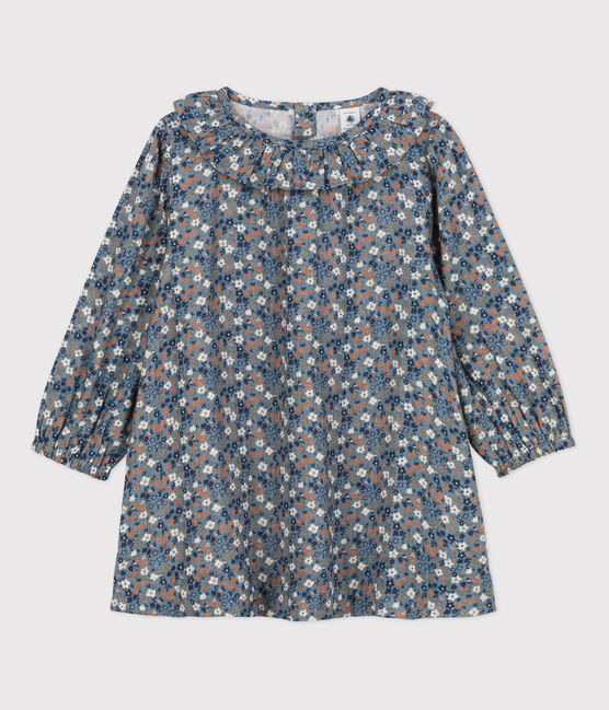 Robe fleurie à manches longues en gaze de coton enfant fille ROVER/ MULTICO