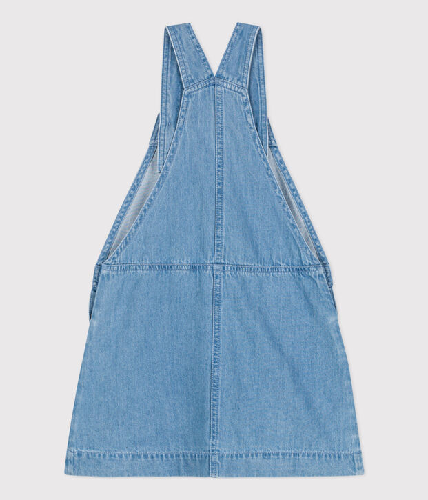 Robe salopette en denim l&eacute;ger enfant fille bleu