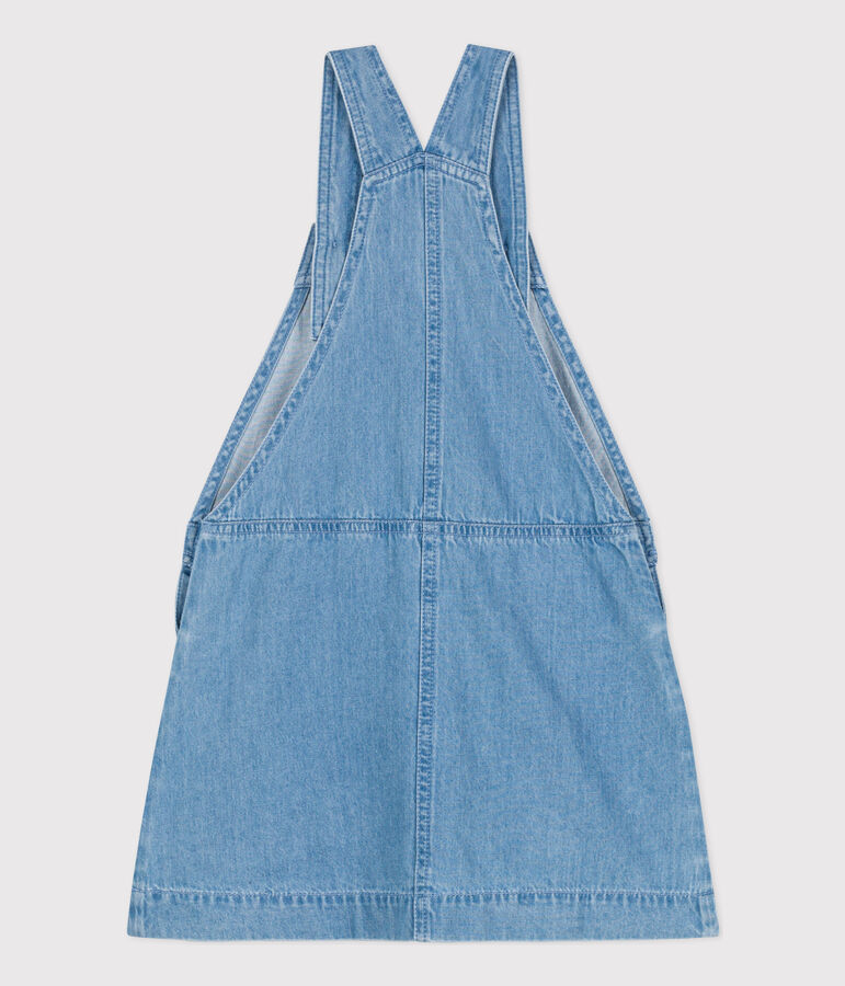 Robe salopette en denim l&eacute;ger enfant fille bleu DENIM CLAIR