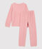 Pyjama rose petite fille motif bouquetins en velours rose CHARME