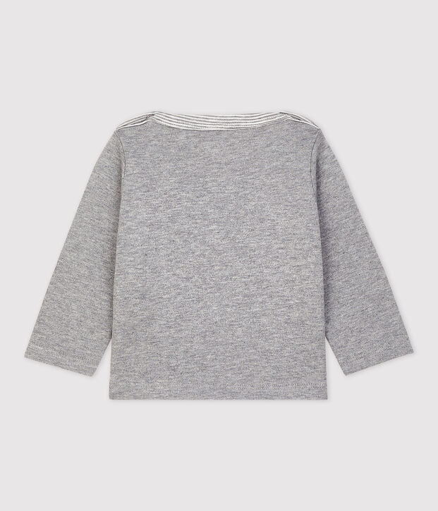 Tee shirt manches longues ray&eacute; b&eacute;b&eacute; gar&ccedil;on gris