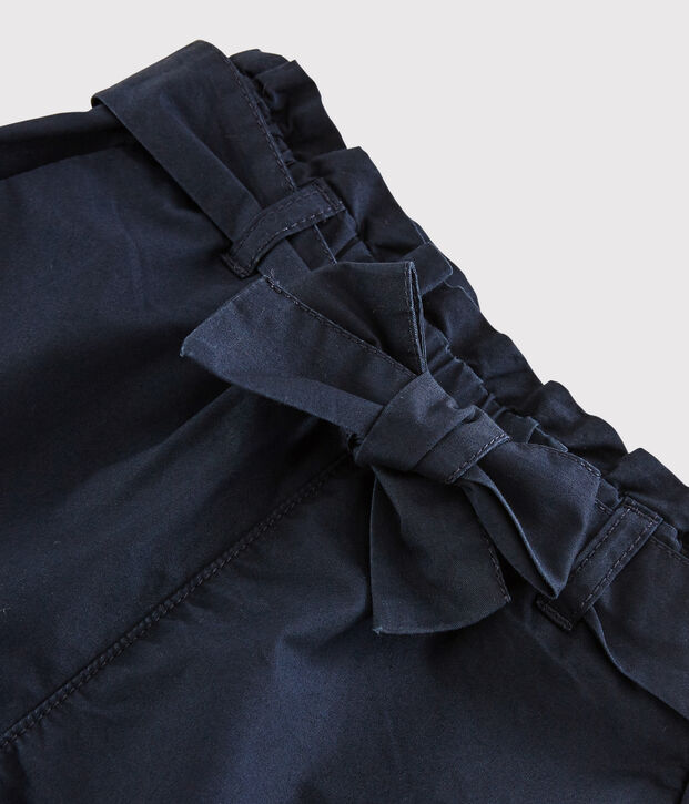 Short en serge enfant fille bleu