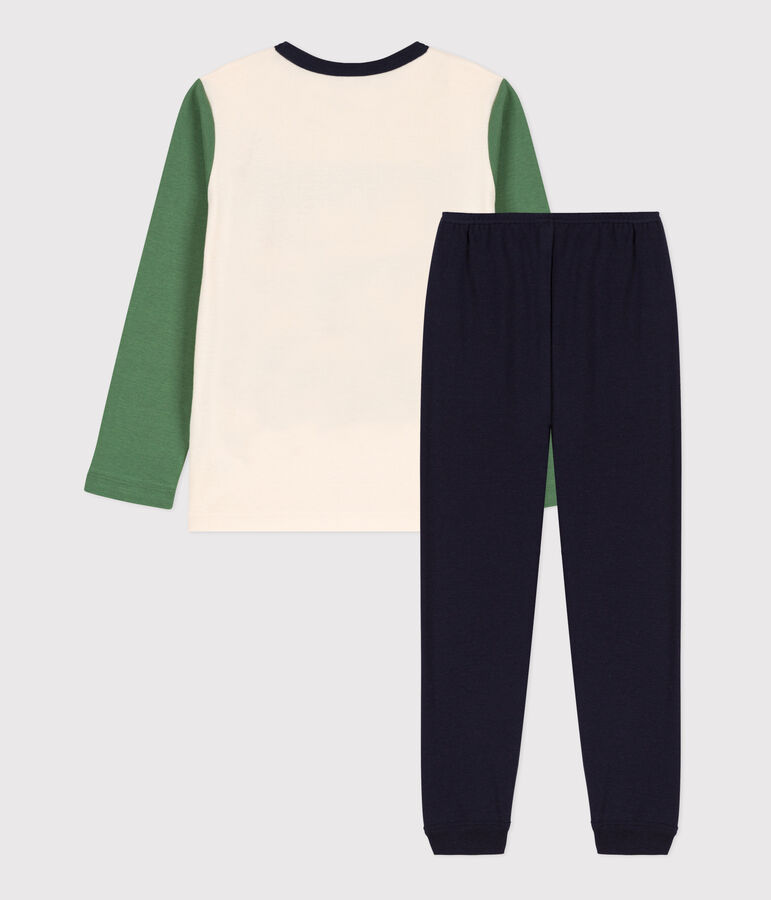 Pyjama en coton enfant bleu SMOKING/blanc MULTICO