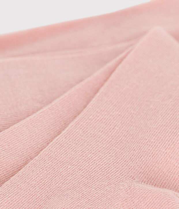 Collants enfant en coton unis rose