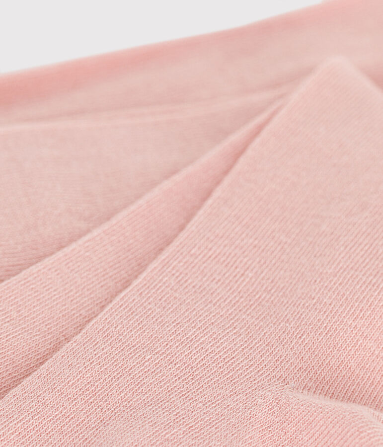 Collants enfant en coton unis rose SALINE