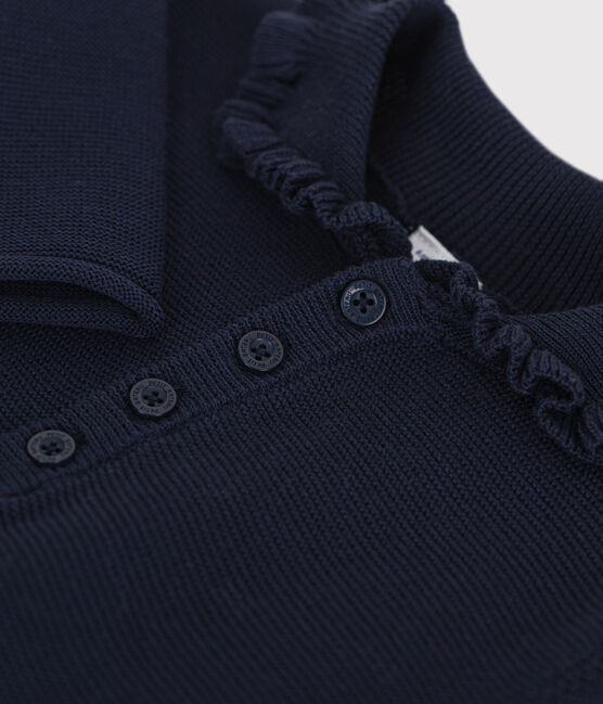 Robe manches longues en tricot enfant fille bleu SMOKING