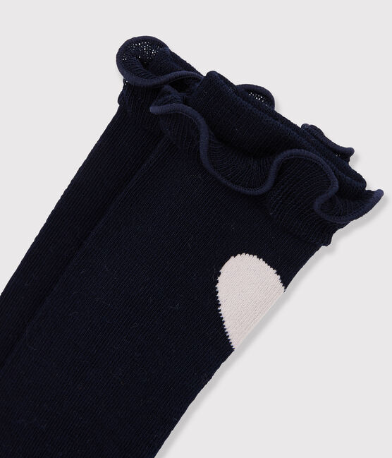 Chaussettes hautes enfant fille bleu SMOKING