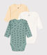 Lot de 3 bodies croisés manches longues en coton bébé