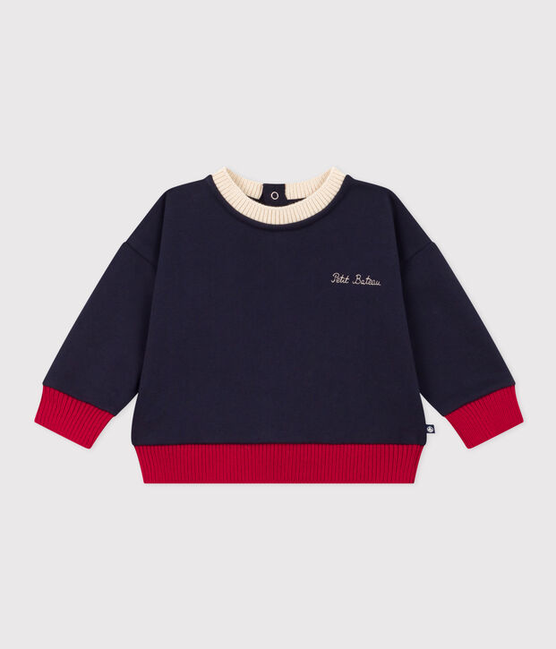 Sweatshirt en molleton b&eacute;b&eacute; bleu marine