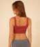 Brassière unie en coton et élasthanne femme marron FAMEUX