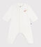 Pyjama bébé sans pieds en coton uni blanc MARSHMALLOW
