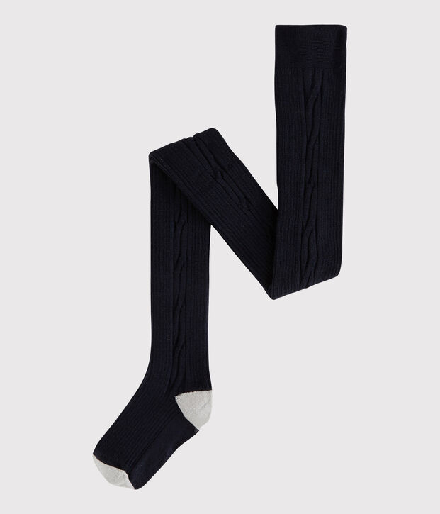 Collant chaud enfant fille bleu marine