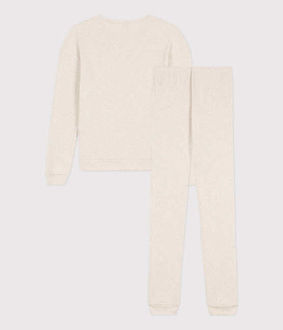 Pyjama femme en coton beige MONTELIMAR CHINE