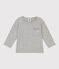 Tee-shirt manches longues en jersey flammé bébé gris CHATON CHINE