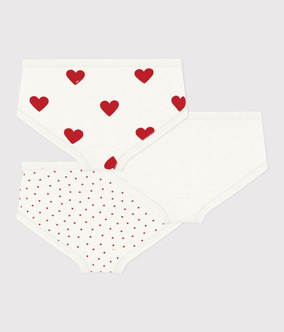 Lot de 3 culottes taille haute cœur en coton enfant variante 1