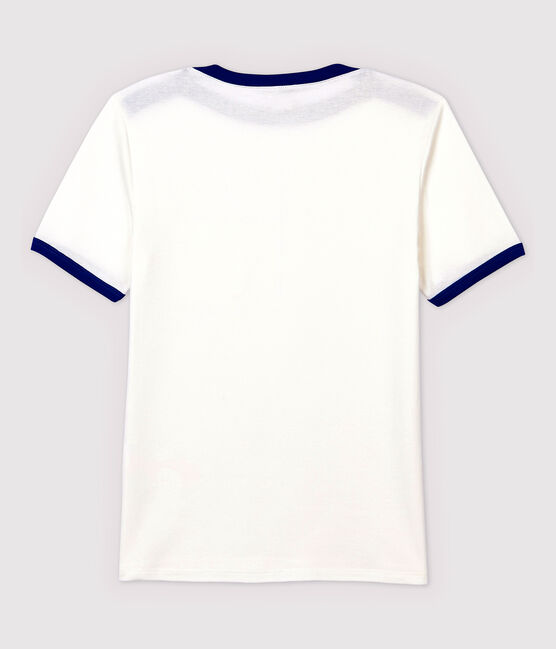 T-shirt coton Femme blanc MARSHMALLOW/bleu SURF