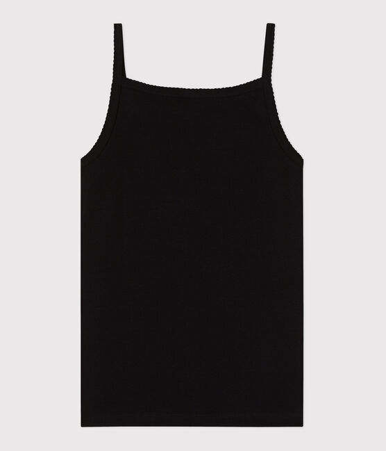 Débardeur femme en coton uni noir NOIR
