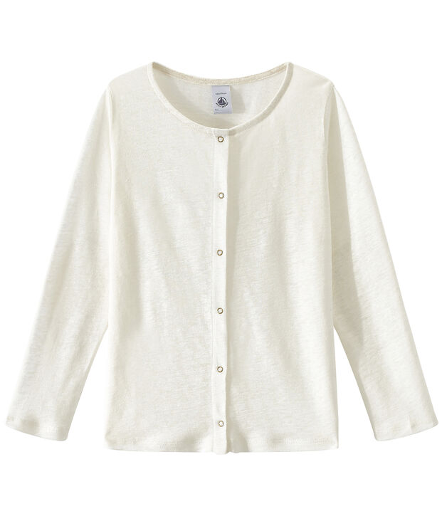 Cardigan enfant fille blanc/jaune