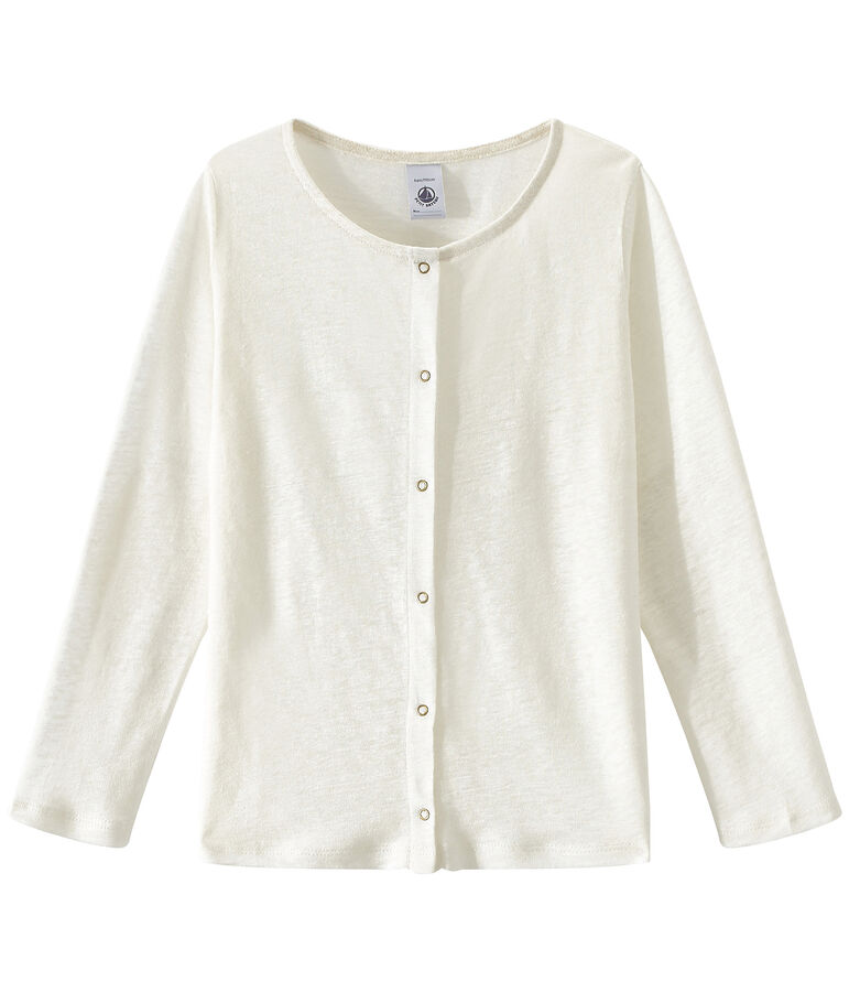 Cardigan enfant fille blanc LAIT/jaune OR