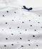 Body naissance fille manches longues imprimé blanc ECUME/bleu MEDIEVAL