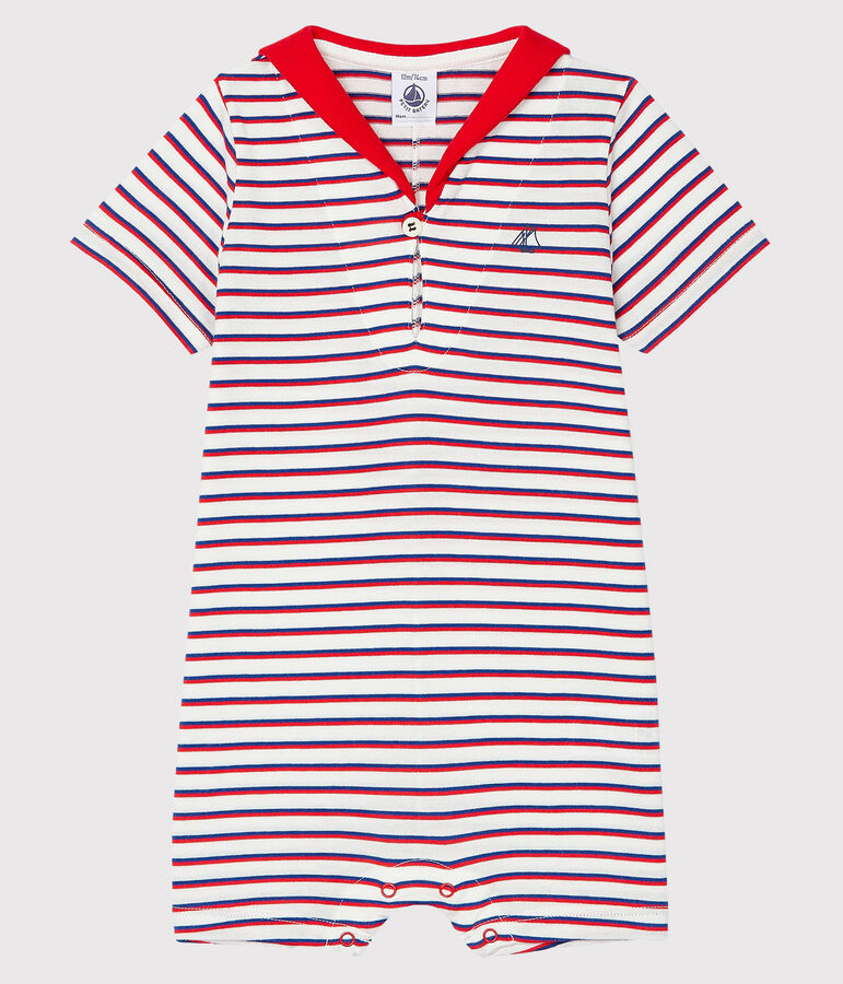 Combicourt b&eacute;b&eacute; gar&ccedil;on ray&eacute; blanc/multicouleur