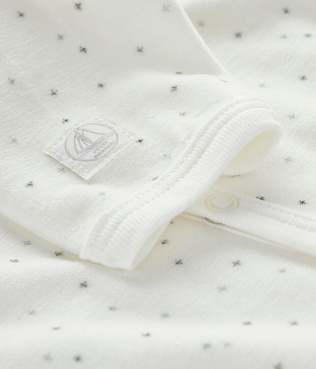 Dors-bien blanc &agrave; imprim&eacute; &eacute;toiles en velours blanc/multicouleur