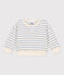 Sweatshirt bébé à rayure marinière en coton blanc AVALANCHE/ SKY CHINE