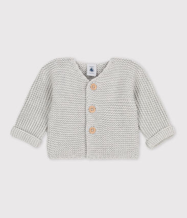 Cardigan bébé tricot point mousse en coton