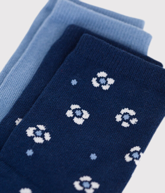 2 paires de chaussettes enfant fille en coton imprimé à fleurs variante 1