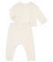 Ensemble deux pièces bébé en coton, laine mérinos et polyester blanc MARSHMALLOW