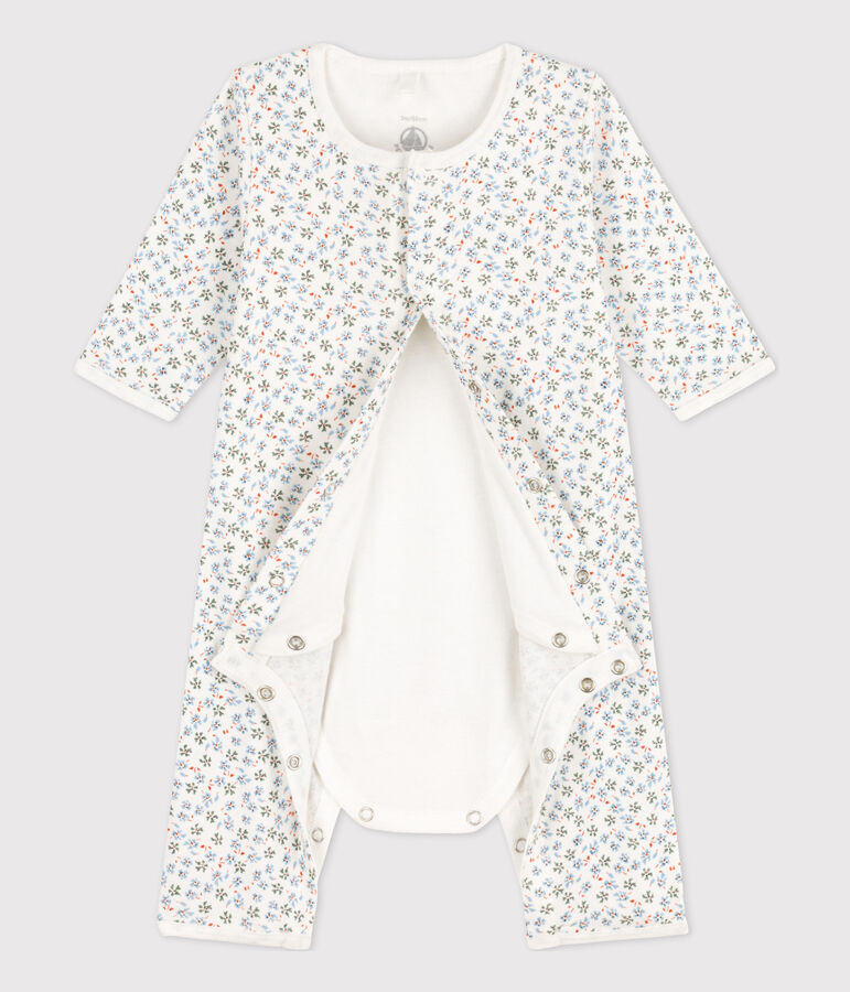 Bodyjama sans pieds imprim&eacute; b&eacute;b&eacute; en coton blanc MARSHMALLOW/blanc MULTICO
