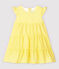 Robe manches courtes en seersucker rayé bébé fille jaune SHINE/blanc MARSHMALLOW