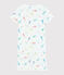 Pyjacourt imprimé hippocampes petite fille en coton blanc MARSHMALLOW/blanc MULTICO