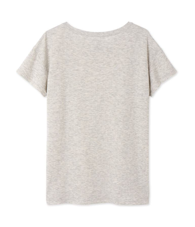 Maxi t-shirt femme en tubique extrafin chin&eacute; gris