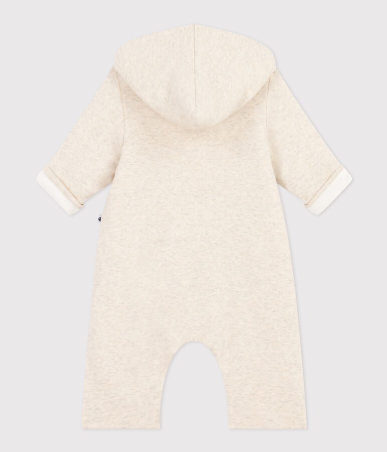 Combinaison longue ouatin&eacute;e &agrave; capuche en coton b&eacute;b&eacute; beige MONTELIMAR CHINE