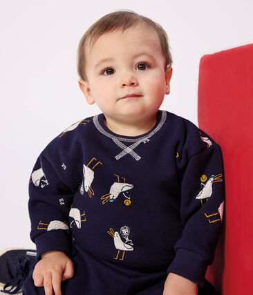 Sweatshirt à capuche bébé en coton imprimé mouettes
