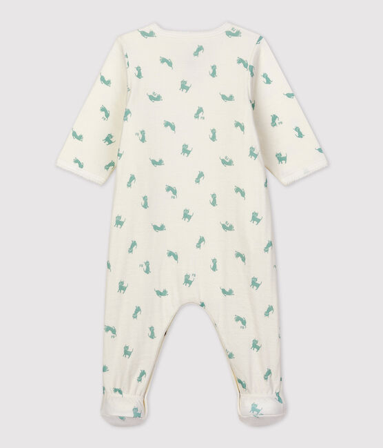 Bodyjama bébé en coton biologique blanc MARSHMALLOW/ HERBIER