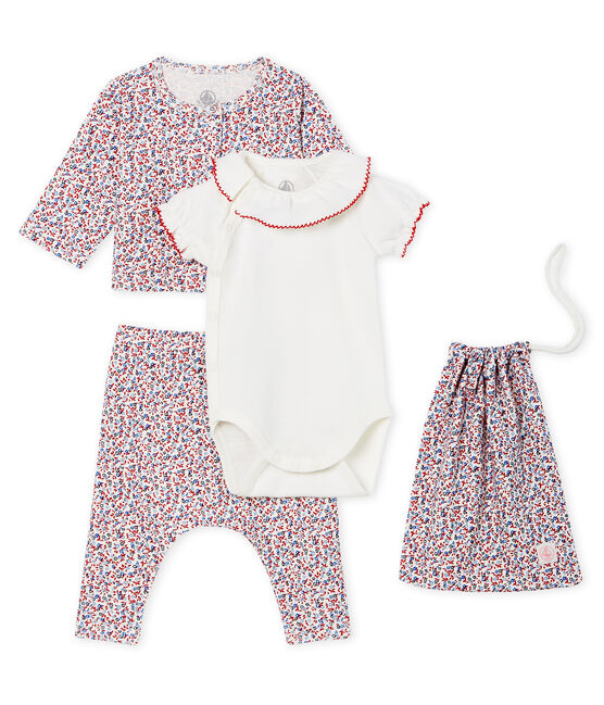 Ensemble 4 Pieces Bebe Fille Imprime Variante 2 Petit Bateau