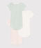 Lot de 3 bodies manches courtes en coton fleuri bébé variante 1