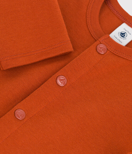 Cardigan bébé uni en jersey épais marron RUSTY