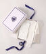 Coffret cadeau de naissance en coton imprim&eacute; &agrave; petits c&oelig;urs