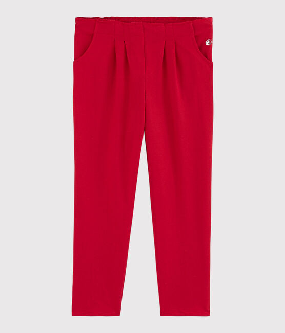 Pantalon en jersey enfant fille rouge TERKUIT