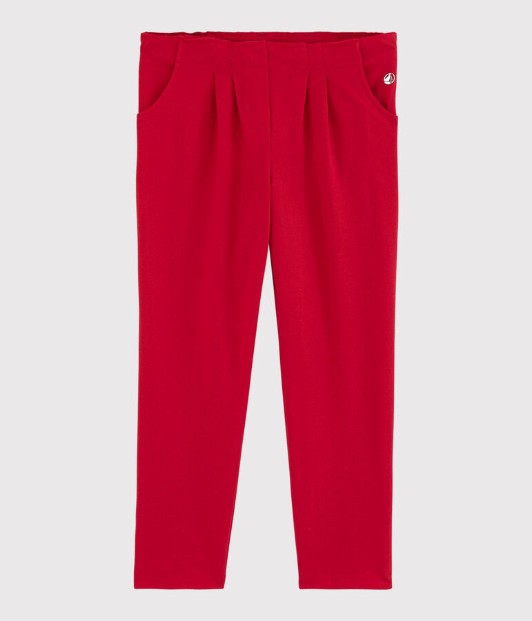 Pantalon en jersey enfant fille rouge TERKUIT